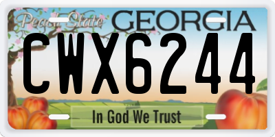 GA license plate CWX6244