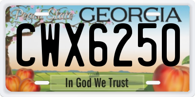 GA license plate CWX6250