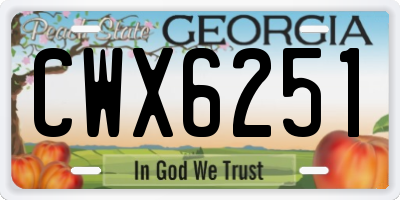 GA license plate CWX6251