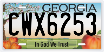 GA license plate CWX6253