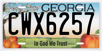 GA license plate CWX6257