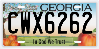 GA license plate CWX6262