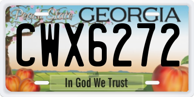 GA license plate CWX6272