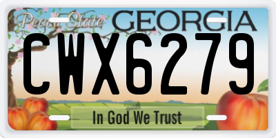 GA license plate CWX6279