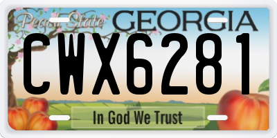 GA license plate CWX6281