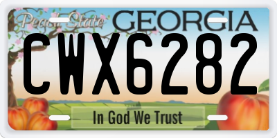 GA license plate CWX6282