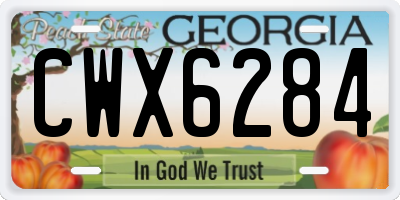 GA license plate CWX6284