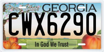 GA license plate CWX6290