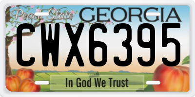 GA license plate CWX6395
