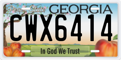 GA license plate CWX6414