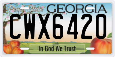 GA license plate CWX6420