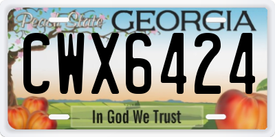 GA license plate CWX6424