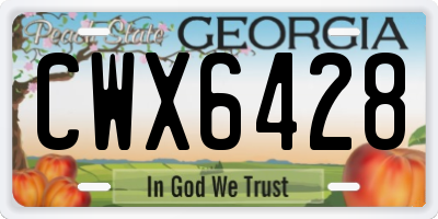 GA license plate CWX6428