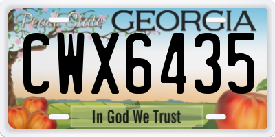 GA license plate CWX6435