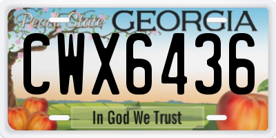 GA license plate CWX6436
