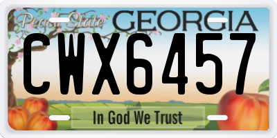 GA license plate CWX6457