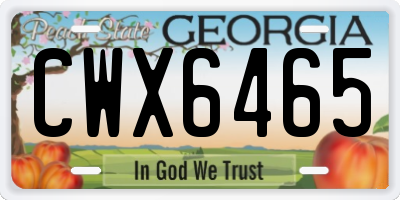 GA license plate CWX6465