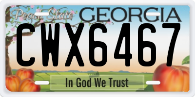 GA license plate CWX6467