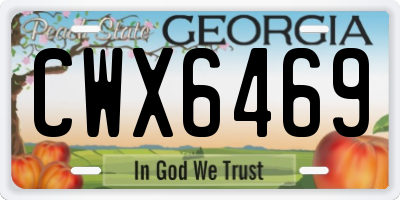 GA license plate CWX6469