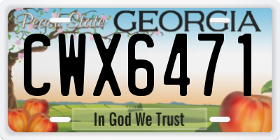 GA license plate CWX6471