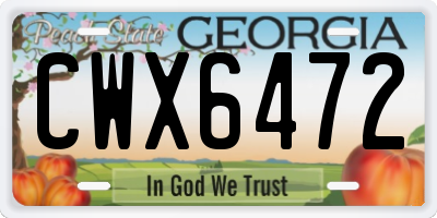 GA license plate CWX6472