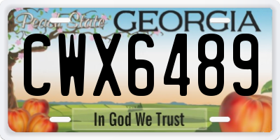 GA license plate CWX6489