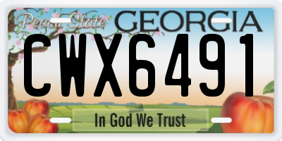GA license plate CWX6491