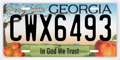 GA license plate CWX6493