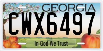 GA license plate CWX6497