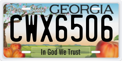 GA license plate CWX6506