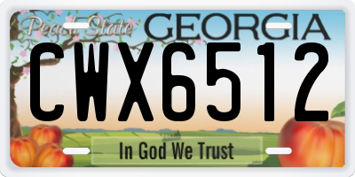 GA license plate CWX6512