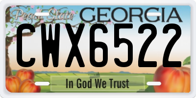 GA license plate CWX6522