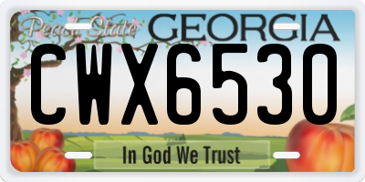 GA license plate CWX6530