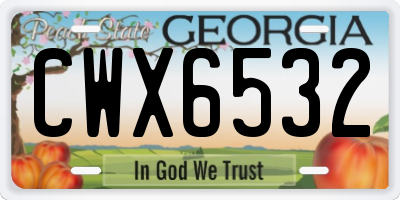 GA license plate CWX6532