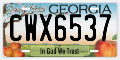 GA license plate CWX6537