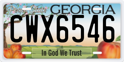 GA license plate CWX6546