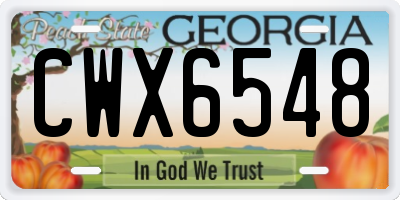 GA license plate CWX6548