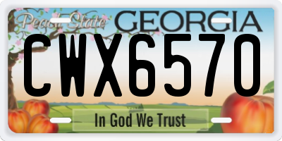 GA license plate CWX6570