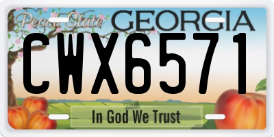 GA license plate CWX6571