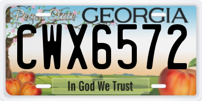 GA license plate CWX6572