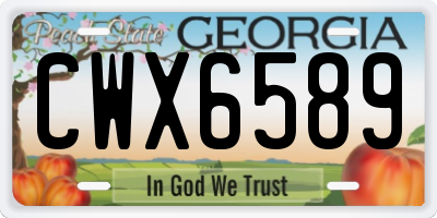 GA license plate CWX6589