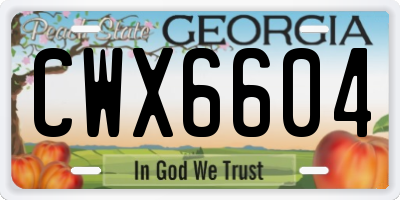 GA license plate CWX6604