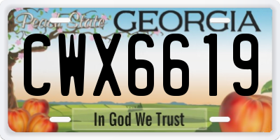 GA license plate CWX6619