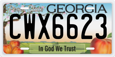 GA license plate CWX6623