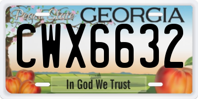 GA license plate CWX6632