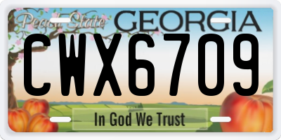 GA license plate CWX6709