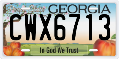 GA license plate CWX6713
