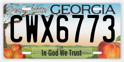 GA license plate CWX6773