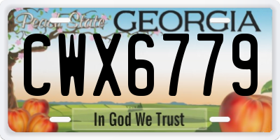 GA license plate CWX6779