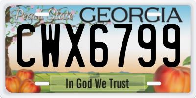 GA license plate CWX6799
